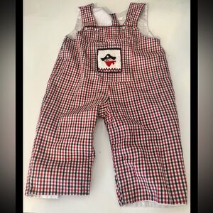 VTG, Cupcakes Original, Kids Red and White Checkered Overalls, Pirate, Jumpsuit,